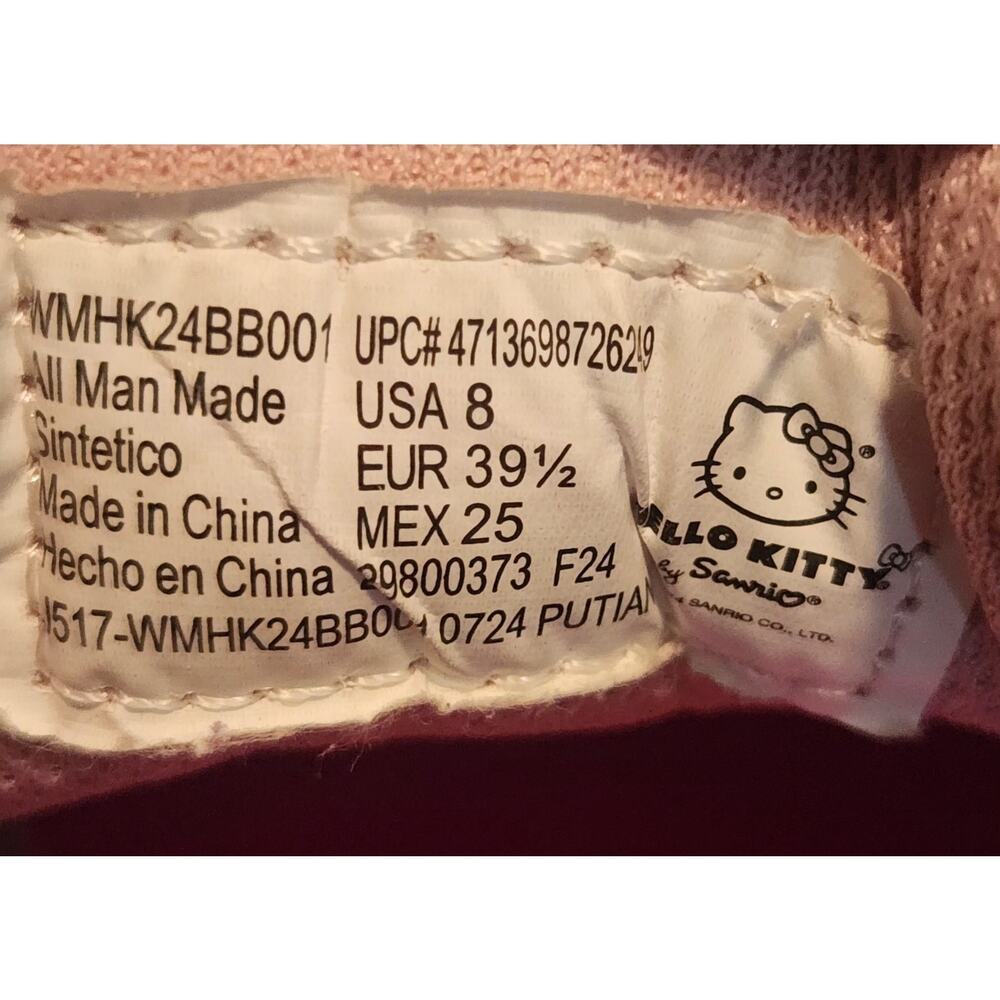 Women's Y2K Hello Kitty Sneakers Size 8 Pink White Playful Kawaii Girly Whimsy - Picture 9 of 10